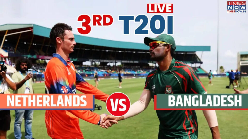 BAN 164/4 (18.2) vs NED | Bangladesh vs Netherlands 3rd T20I Higlights: Match Washed Out After Litton Das' Heroics; Bangladesh Win Series 2-0