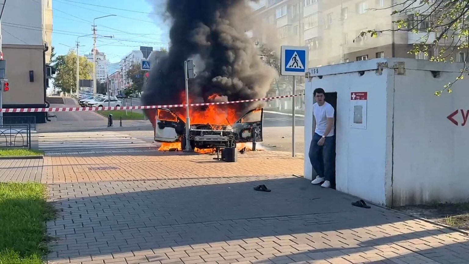 Ukrainian drones strike one of Russia's top oil refineries, sparking fire