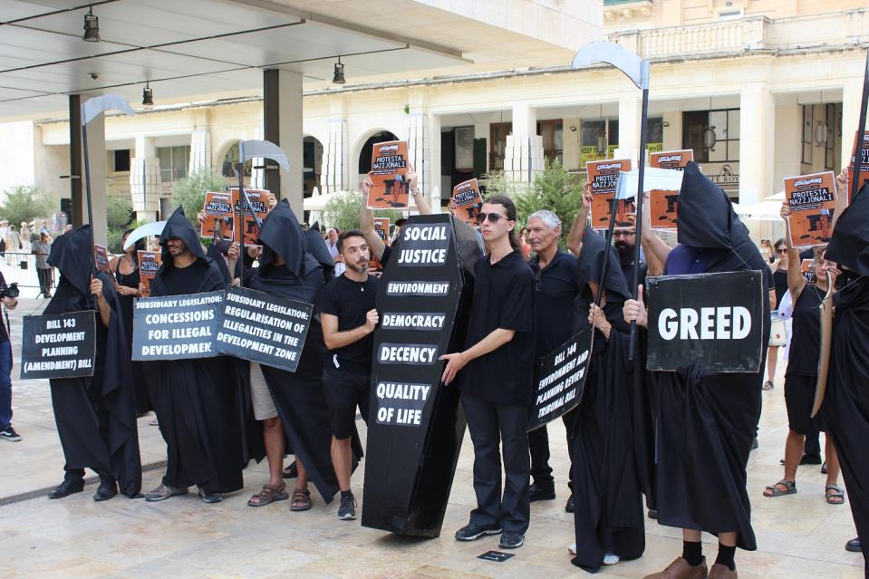 Grim Reapers greet MPs in Parliament as activists call for withdrawal of planning bills