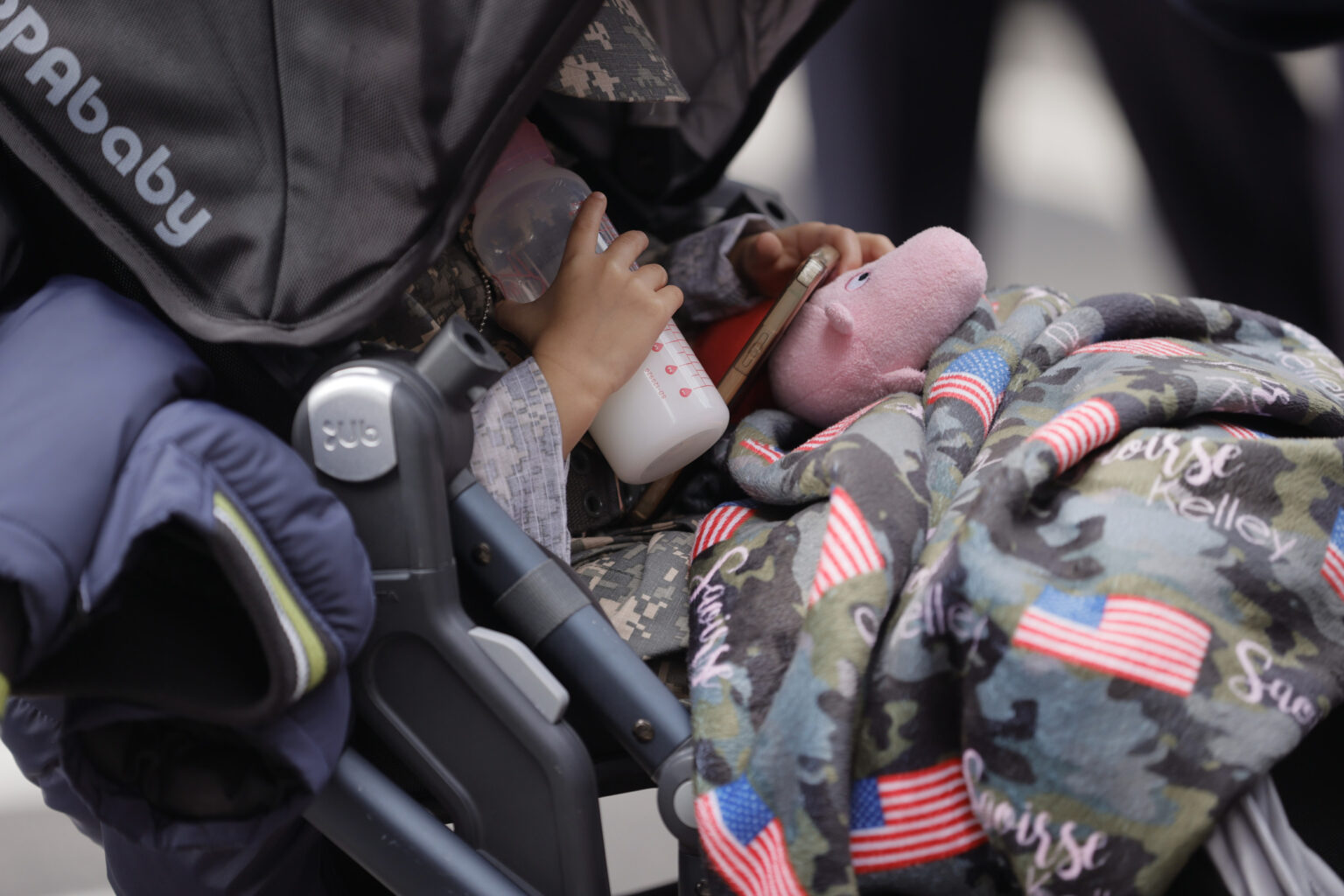 A baby in a carriage