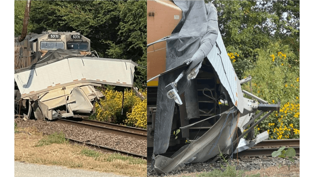 UNION PACIFIC TRAIN COLLIDES WITH GRAIN TRAILER OUTSIDE MALTA BEND | KMMO