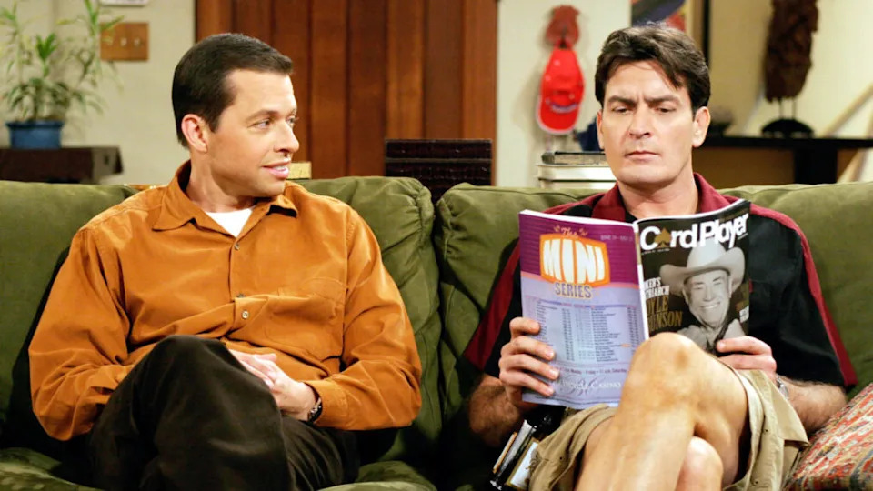 Jon Cryer as Alan Harper and Charlie Sheen as Charlie Harper on 'Two and a Half Men'