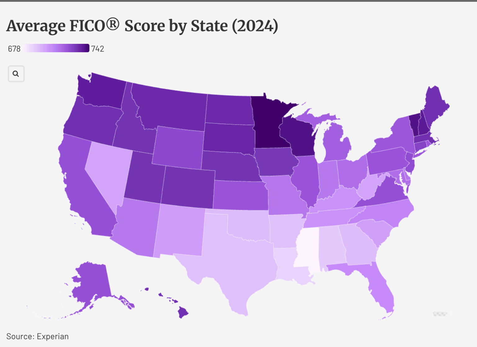 Average FICO® Scores in the U.S. by State