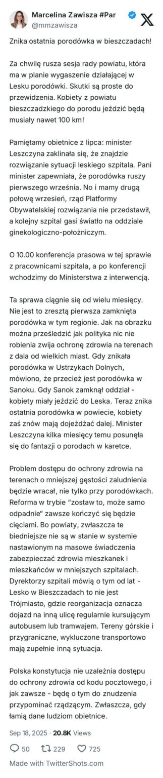 The government closes the last delivery room in the Bieszczady Mountains (Lesko)