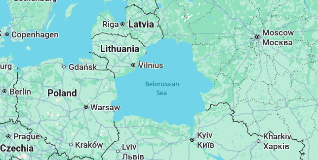 Map of Europe, according to "experts" claiming that drones were certainly fired from Ukraine.