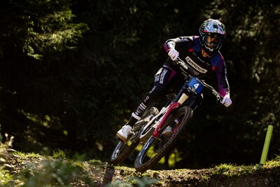 Monster Energy's Amaury Pierron Rides to First Place at 2025 UCI Downhill Mountain Bike World Cup in Lenzerheide