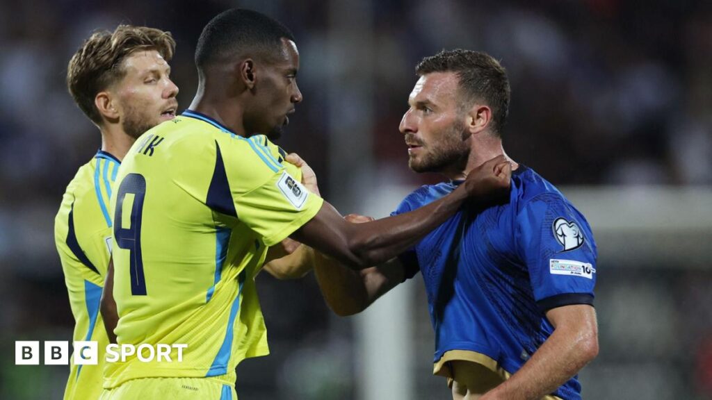 Kosovo 2-1 Sweden: Alexander Isak comes on as Sweden lose in World Cup qualifying