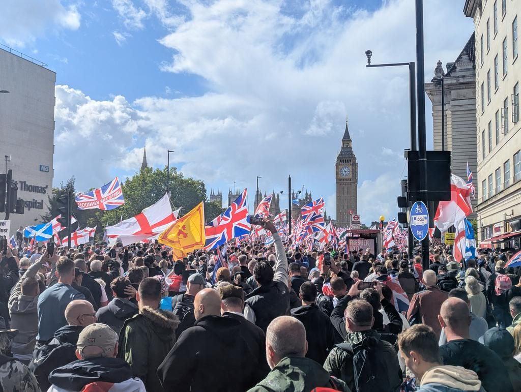 Tommy Robinson says 'three million protesters' turned up - but actual number is 3% of that