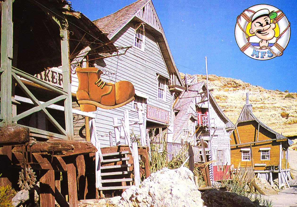 Drawing Room Ltd produced a series of satirical Popeye Village postcards.