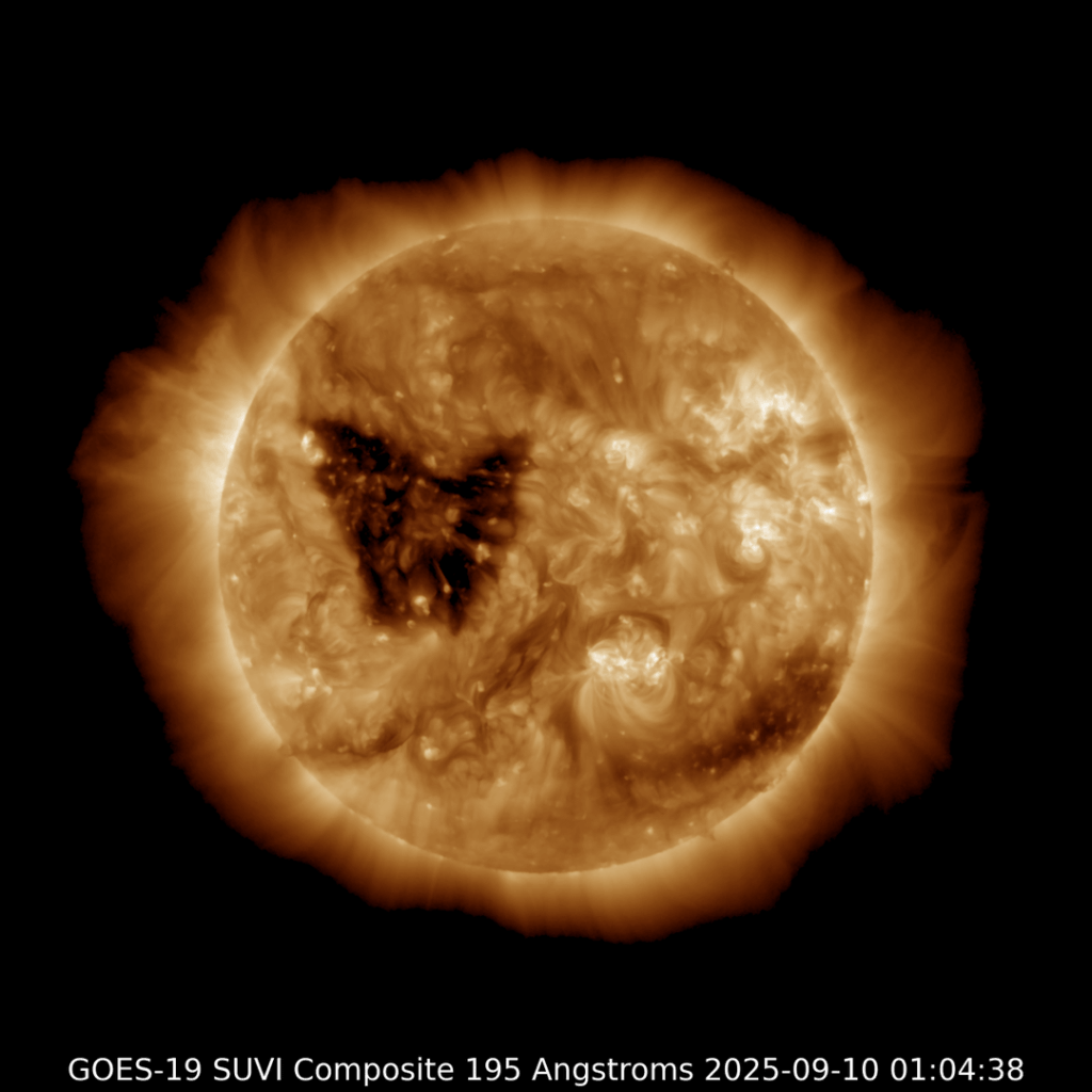 "Butterfly" shaped coronal hole on sun