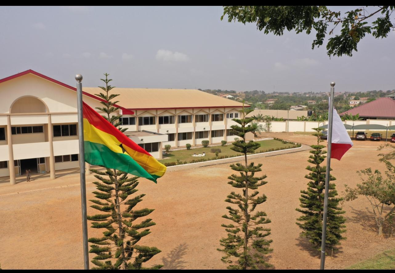 The Maltese flag flies alongside the Ghanian flag at the hospital’s entrance.