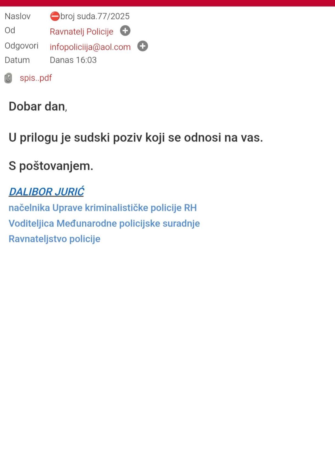 Police on @Al domains