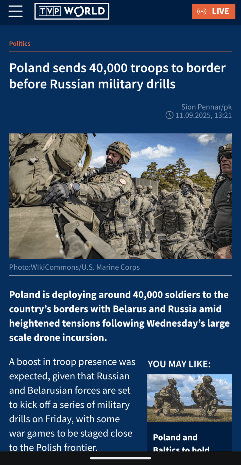 Poland sends 40,000 soldiers to the border