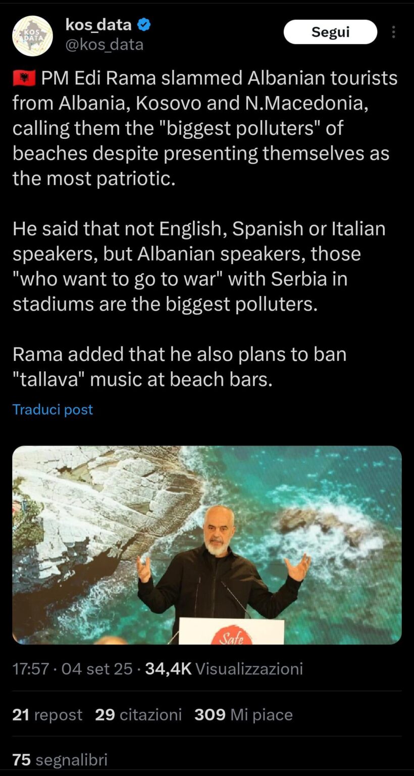 Your opinion on Edi Rama's speech?