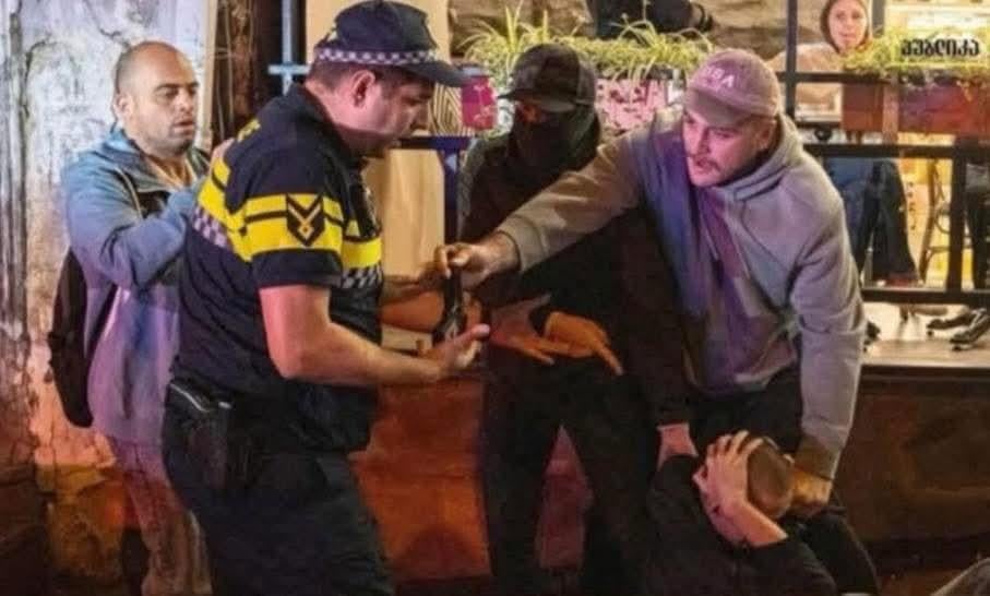 The guy who pulled a (later revealed to be pneumatic) gun on protesters walked free in four days, but the person who disarmed him, Levan Jobava, and gave the weapon to police is the one facing charges for “violence"