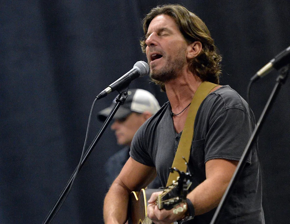 Brett James performs during a rehearsal for an upcoming tribute to the troops performance with the Boston Pops at Soundcheck Nashville on May 21, 2013 in Nashville, Tennessee.