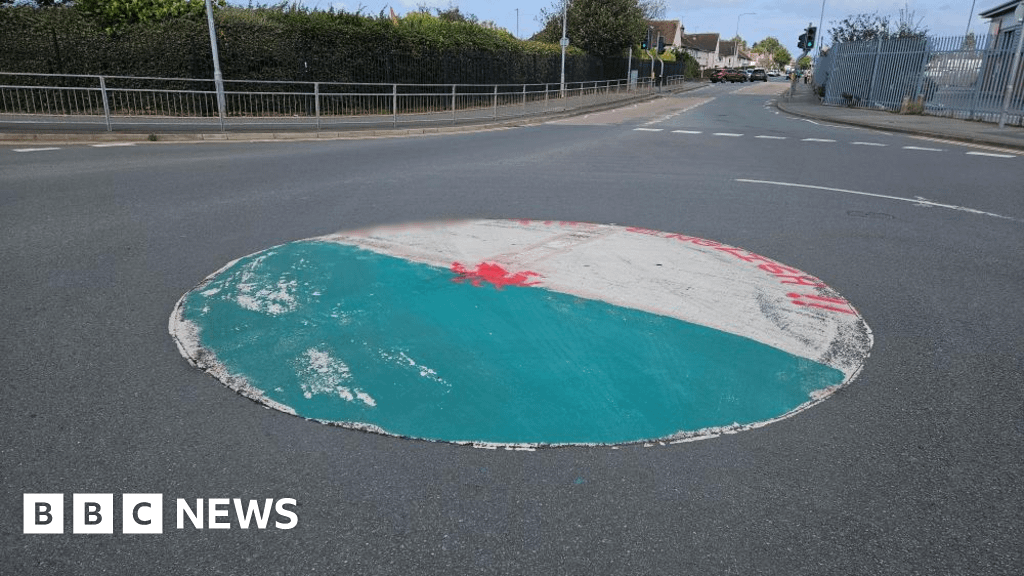 Police probe anti-English graffiti on Llandudno roundabout