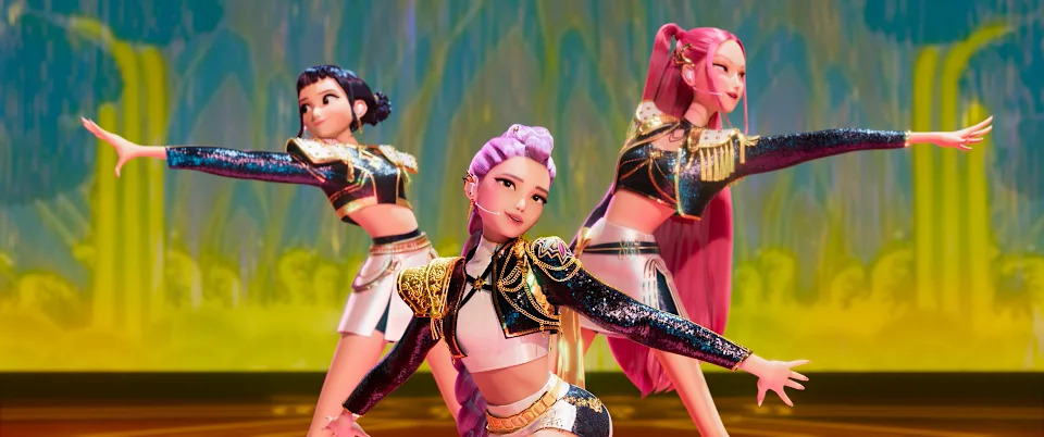 Zoey, Rumi and Mira perform onstage in 