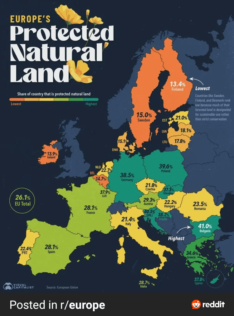 Map of the protected territory of EU countries