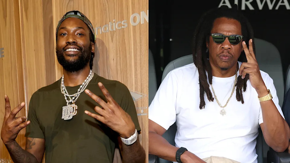 (L-R) Meek Mill and Jay-Z.