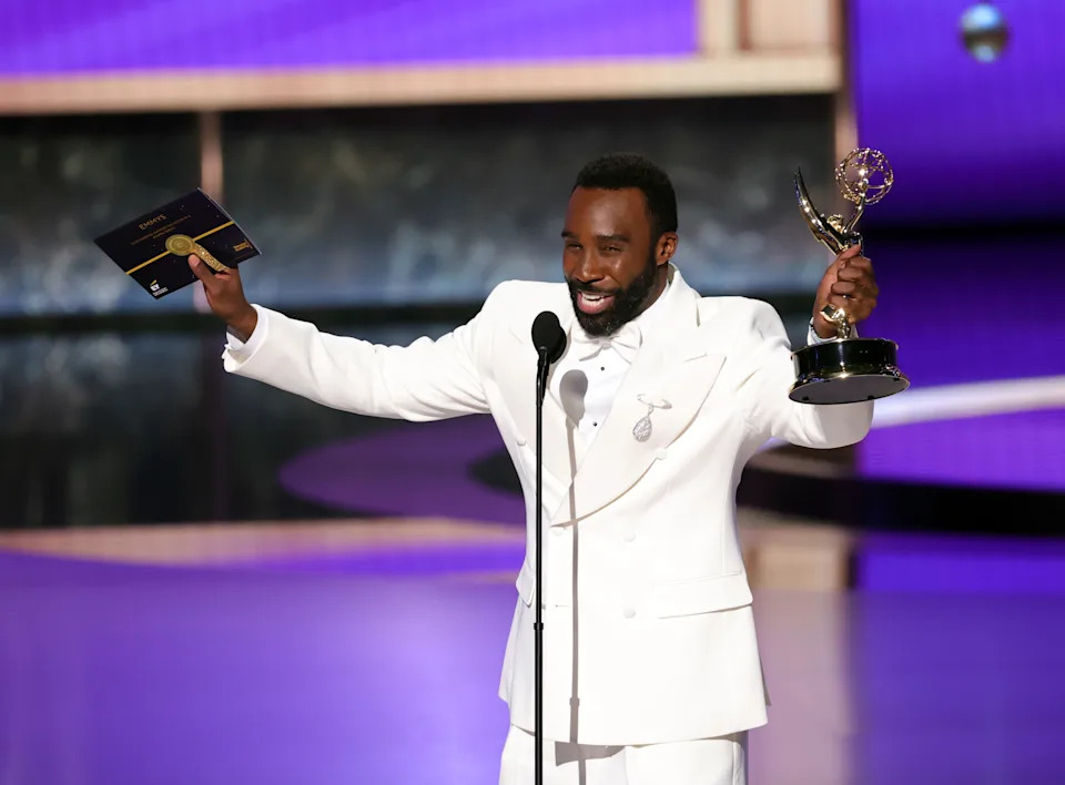 LOS ANGELES, CALIFORNIA - SEPTEMBER 14: Tramell Tillman accepts the Outstanding Supporting Actor in a Drama Series award for 