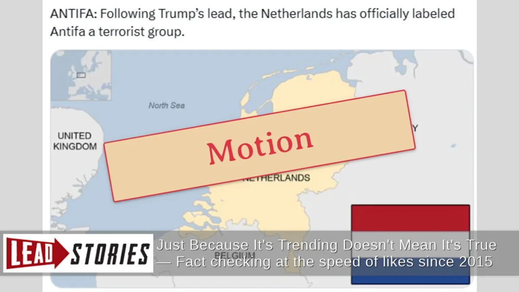 Netherlands Did NOT Officially Label Antifa A Terrorist Group On September 18, 2025 — Parliament Made Request To Government Yahoo news home