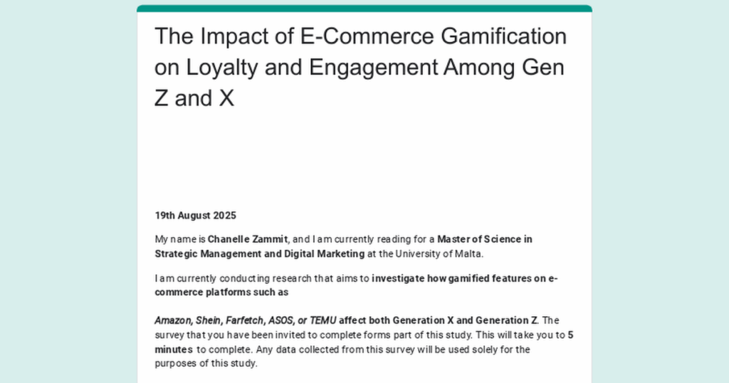 The Impact of E-Commerce Gamification on Loyalty and Engagement Among Gen Z and X