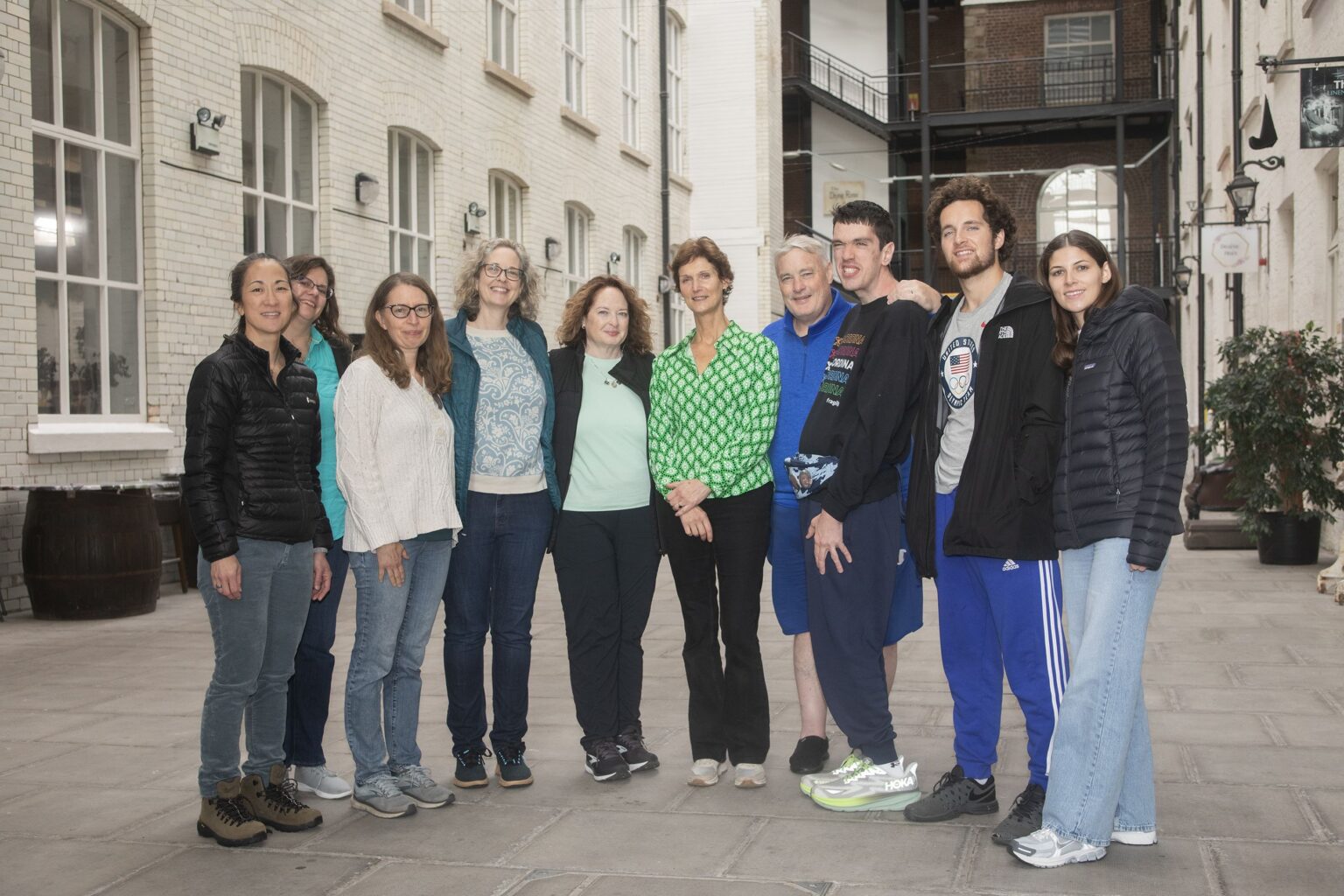 VISIT: The family of Andy Somers at Conway Mill with Pauline Kersten from Conway Education Centre
