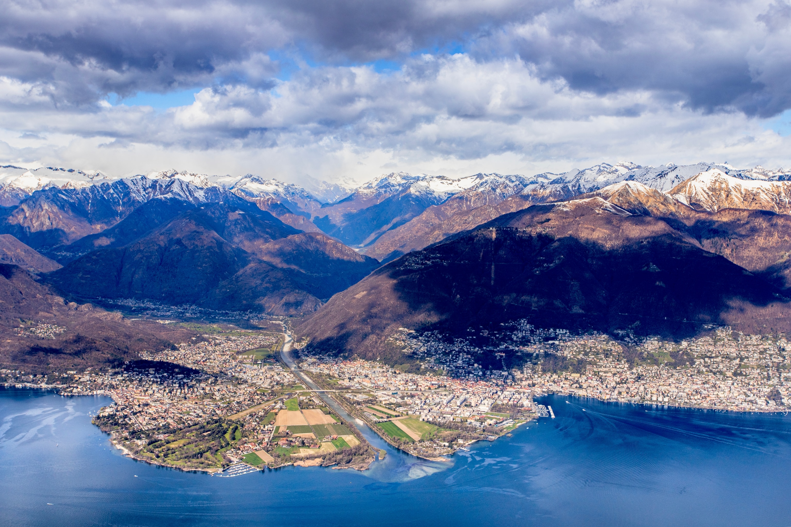 Bird's eye view of Locarno in Ticino