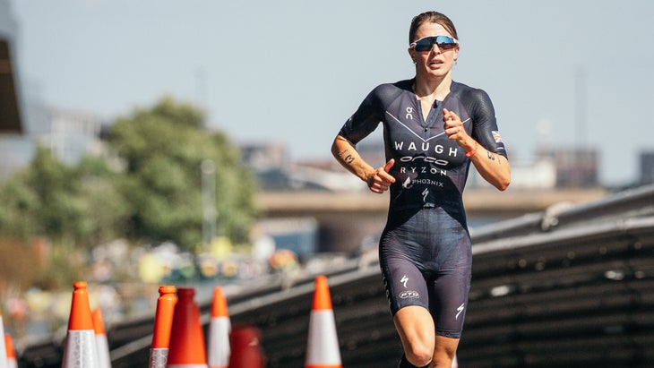 Kate Waugh is a strong swimmer and biker, but when other female competitors have pushed the pace on the run, she has struggled - perhaps since she's new to middle-distance racing.