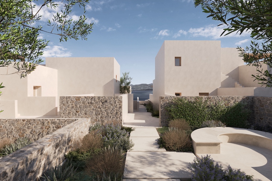 Ennismore Morgans Originals Luura paros greece cycladic design sun loungers pool white mininmal buildings