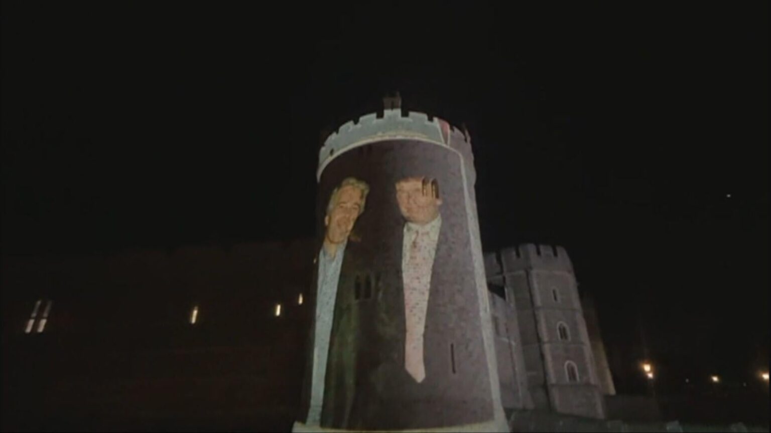 Four arrested after Trump-Epstein photo projected on Windsor Castle ahead of presidential visit