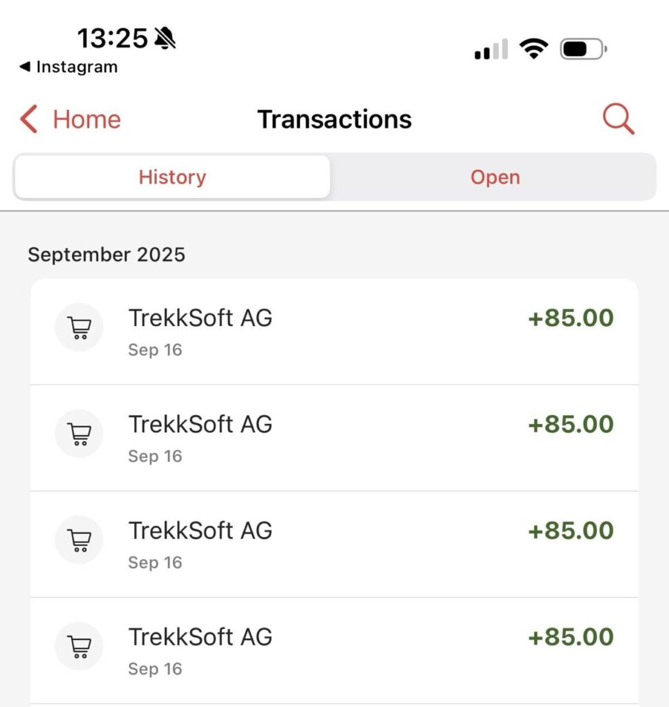 CHF 680 suddenly taken from my Twint account by "Trekksoft AG" – no idea why