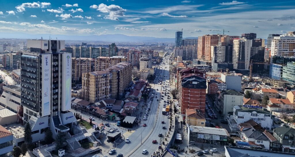 The cityscape of Pristina, Kosovo