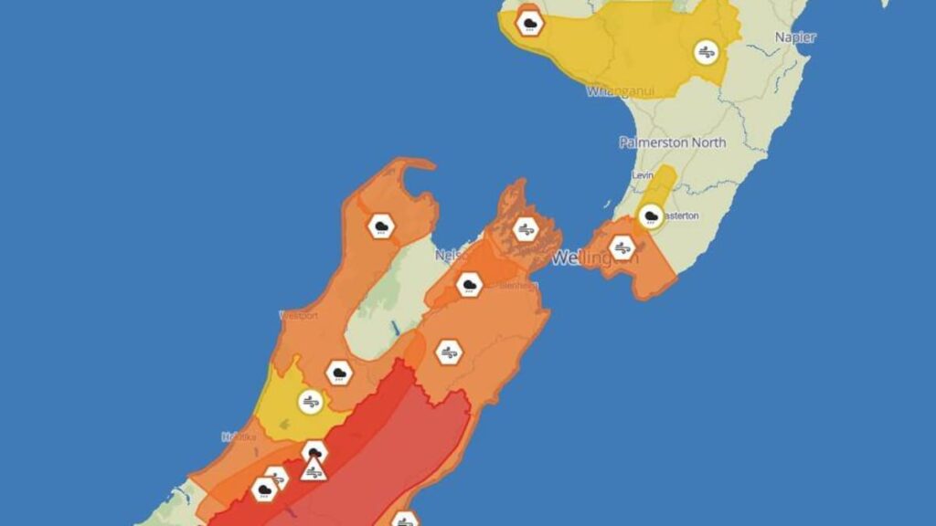 South Island storms cut power and close roads as red wind warnings issued