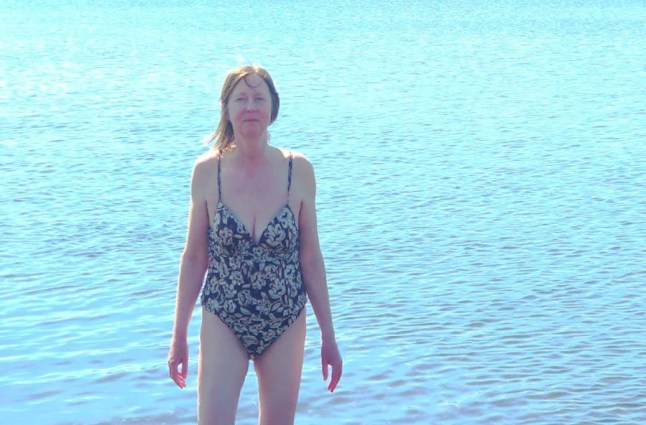 Michele Bourda in a swim suit