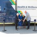 U.S. Senator Jack Reed, Newport Mayor Charlie Holder, and Salve President Dr. Kelli J. Armstrong at the launch event.