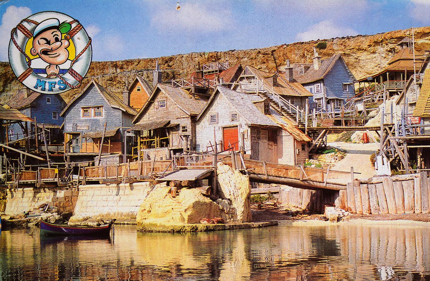 A Mediterranean Film Studio postcard of Popeye Village