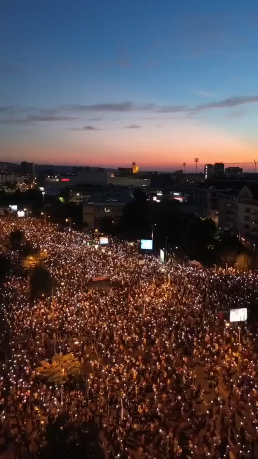The Serbs brothers on a protest