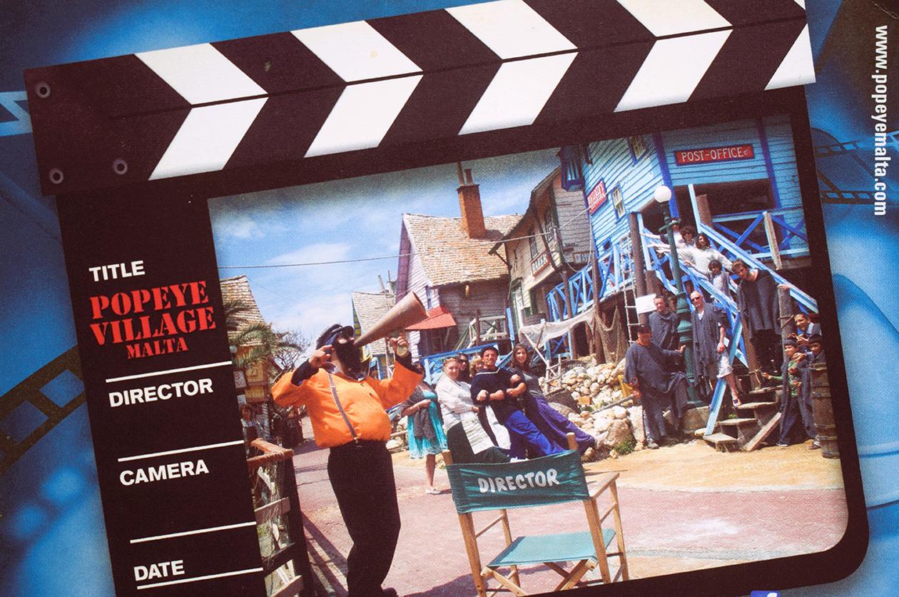 Popeye Village postcard showing shooting of the film.