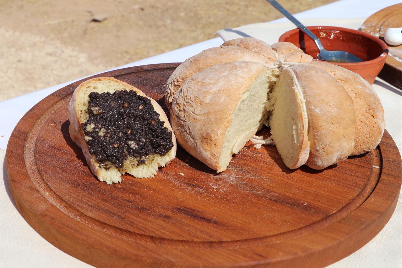 Ancient foods like Pompeii Bread, Olivatum (Olive Paste), identified during excavation works at Duluk Ancient City in Gaziantep, are being recreated. (AA Photo)