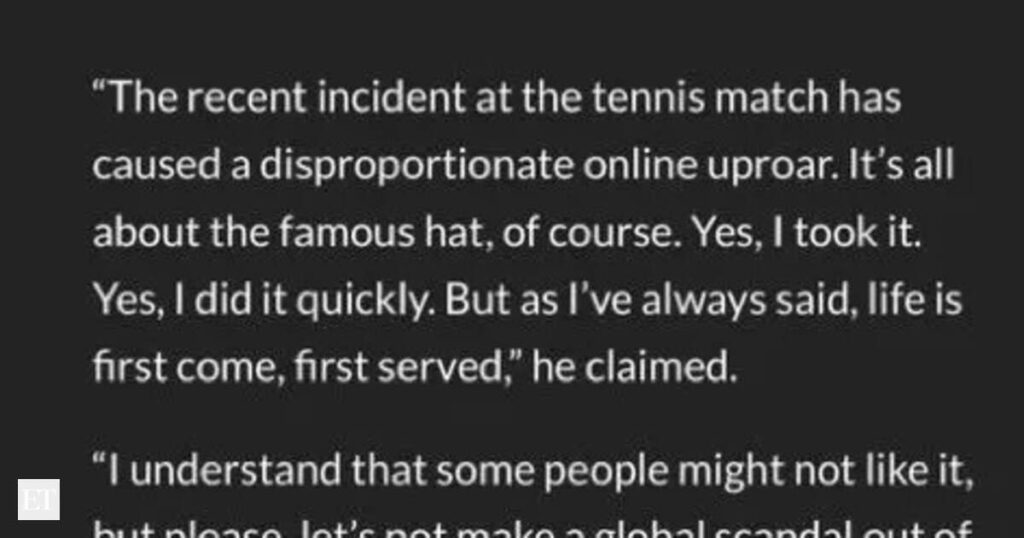 us open viral video: Drogbruk CEO Piotr Szczerek 'statement' goes viral on social media after US Open cap snatching viral video controversy. Here's what he said
