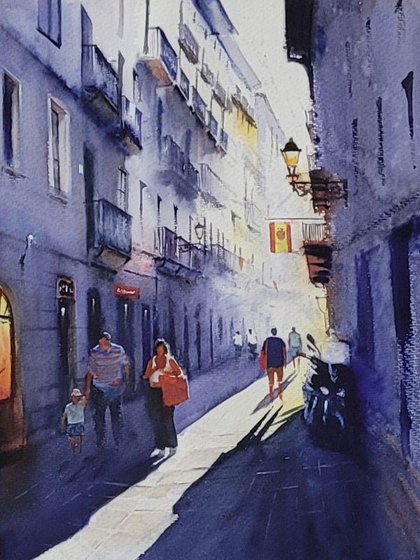 Carrer del Tallers. Watercolor painting by me