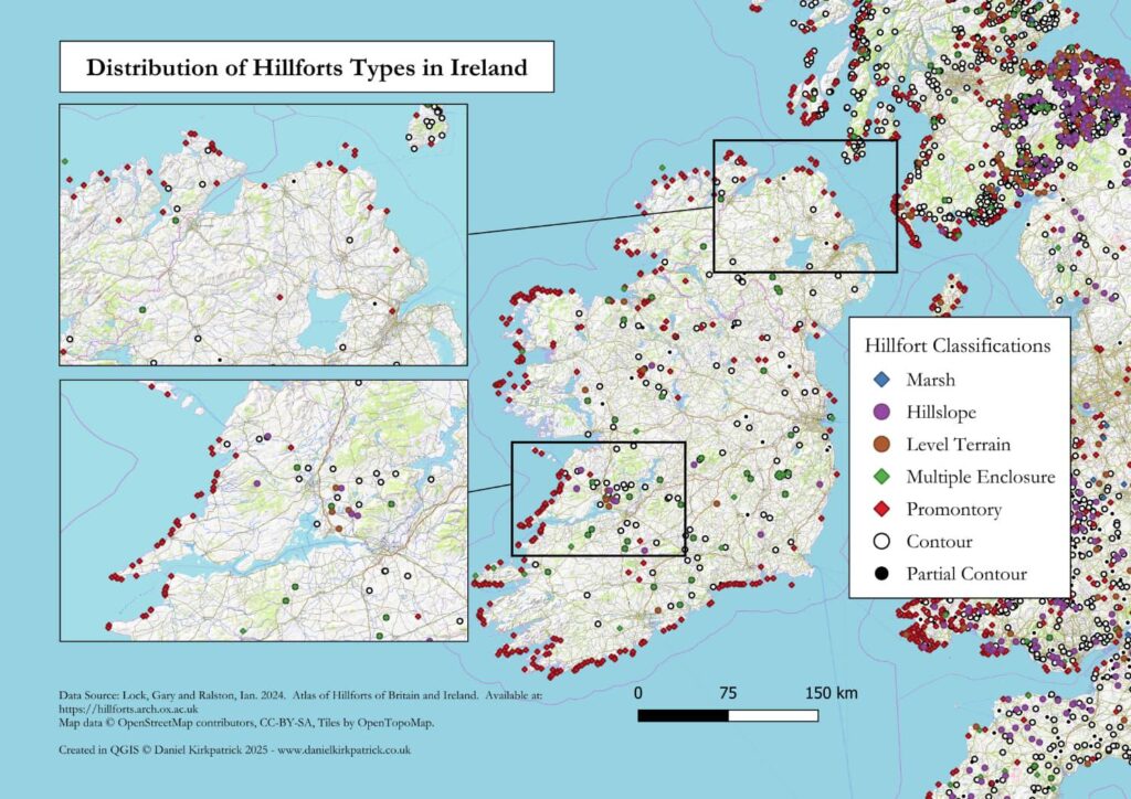 [OC] Distribution of Hillforts in Ireland