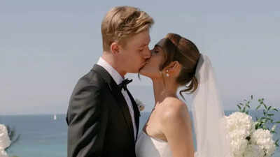 Denis Shapovalov (left) and Mirjam Bjorklund marry in Greece (Credit : Karin Lundin) Denis Shapovalov marries tennis pro Mirjam Björklund in breathtaking Greece wedding with stunning designer dress