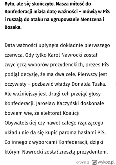 Conflict on the PiS-Konfederation line