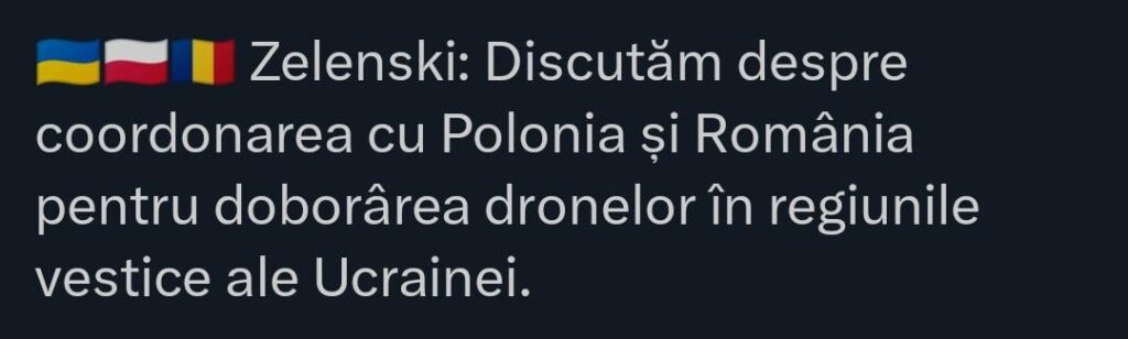 Ukraine discusses with Poland and Romania about coordination in the downs of drones on Ukrainian territory