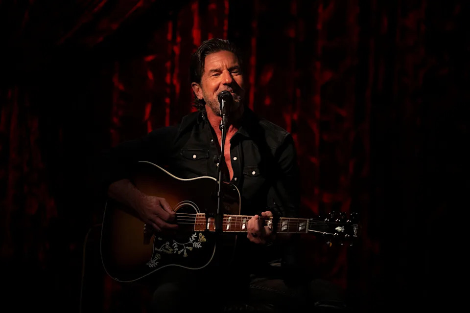 Brett James sings on stage during a live broadcast at Analog in Nashville, Tenn., March 8, 2025.