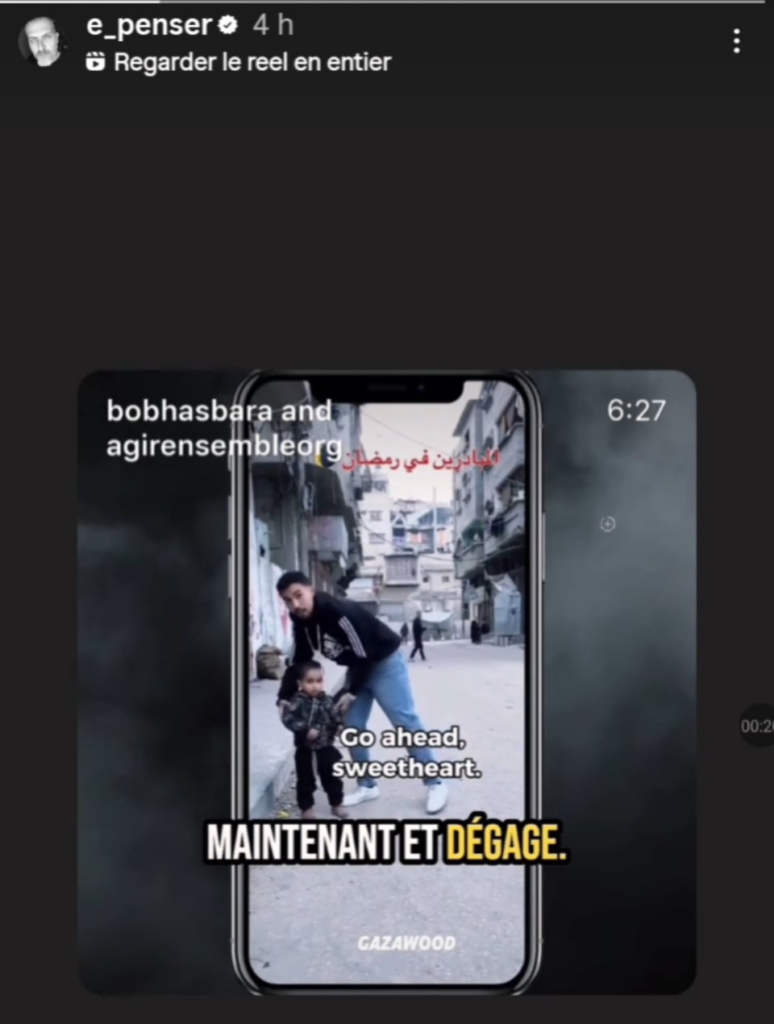 09/20/25 • Bruce Benamran (e -thinking) on ​​Instagram - Gaza War Images are produced in the movie studio