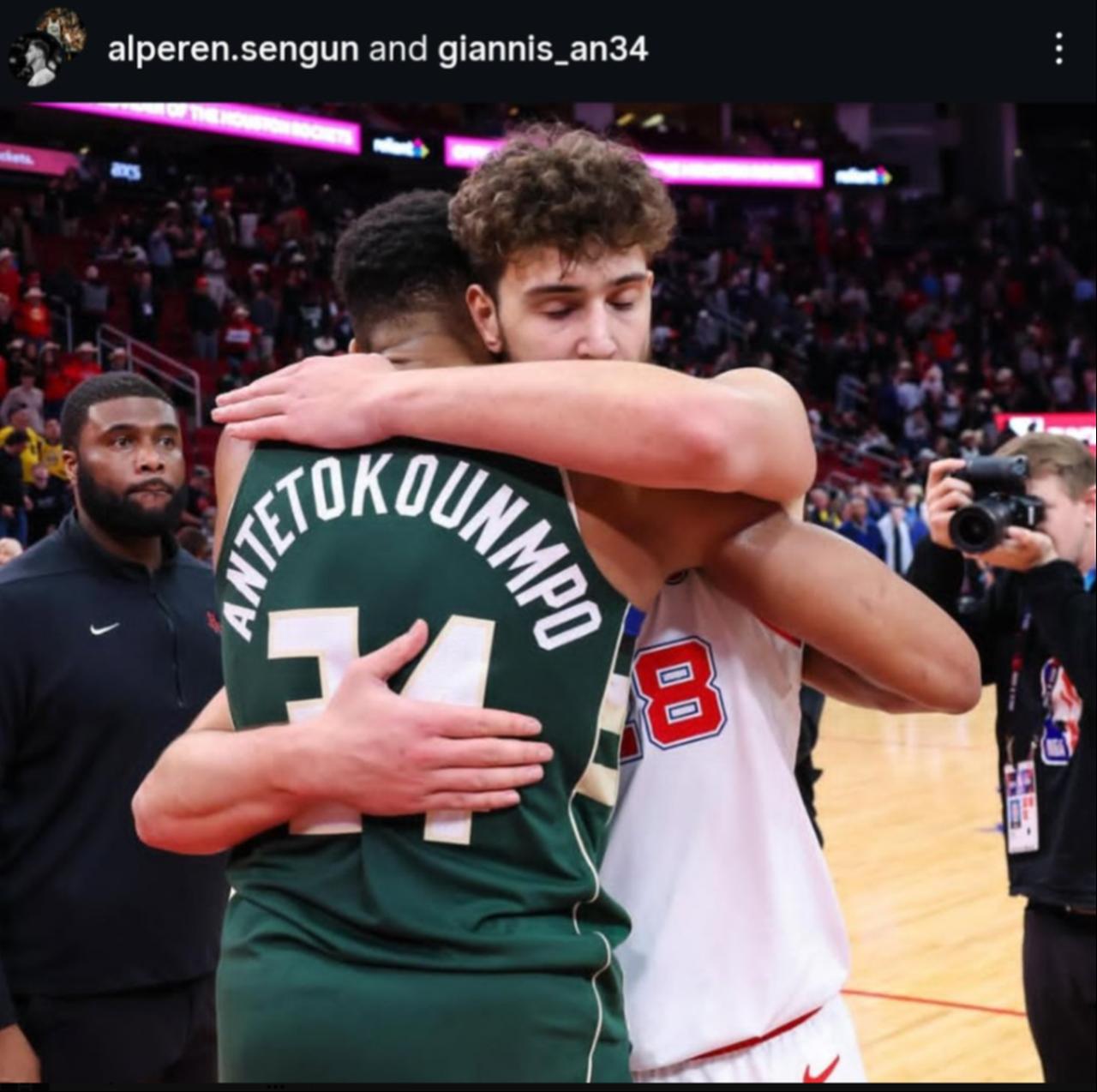 Alperen Sengun and Giannis Antetokounmpo shared a post together on Instagram. (Photo via Instagram)